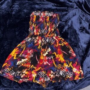 Colorful Graffiti Print Romper